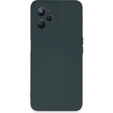 Magicool Realme C35 Kılıf Nano Içi Kadife Silikon - Koyu Yeşil
