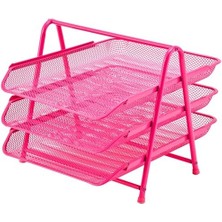 Renklimestore 3'lü Evrak Rafı Seti Pembe