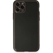 Magicool Iphone 11 Pro Max Kılıf Coco Deri Silikon Kapak - Siyah