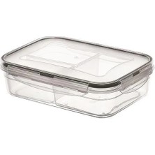 K-Yonlineticaret 3 Bölmeli Kilitli Kapaklı 1 Litre Erzak Saklama Kabı LC-510