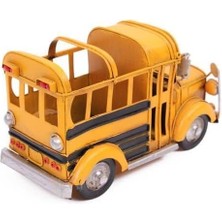 Renklimestore Otantik Çarşı Dekoratif Metal Araba Okul Otobüsü Kalemlik 1510A-8279