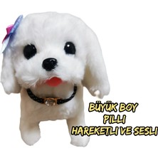 Toys Büyük Boy Pilli Oyuncak Köpek, Hareketli Sesli Oyuncak Köpek, Peluş Köpek , 20 cm