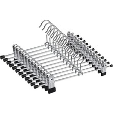 Renklimestore 5’li Metal Pantolon ve Etek Askısı – 360° Dönebilen Kancalı, Ayarlanabilir Çoklu Askı, Dolap Içi Yer Tasarruflu Elbise Askısı, Pantolon, Etek, Şal, Çorap Düzenleyici Set (40 Cm)