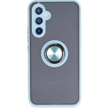 Magicool Samsung Galaxy A54 5g Kılıf Montreal Yüzüklü Silikon Kapak - Buz Mavi