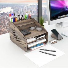 Renklimestore Medium Hexa Masaüstü Organizer Ceviz