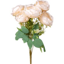 Renklimestore Yapay Çiçek Şakayık Buket 7 Dal Krem 41 Cm.