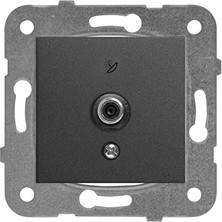 Renklimestore Füme F Konnektör 10 Db Mekanizma, Düğme Kapak Uydu Prizi