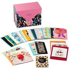 Renklimestore 24 Adet El Yapımı Tebrik Kartı, Farklı Kutularda, Modern Çiçek Deseni, Doğum Günü, Bebek Partisi, Düğün, Yas Tutma, Teşekkür Kartları