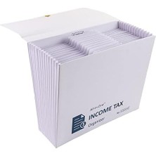 Renklimestore Hepsi Bir Arada Gelir Vergisi Organizatörü, 12 Cep, Kapak ve Kordon Kapatma, Mektup Boyutu, Lacivert/beyaz (70660)