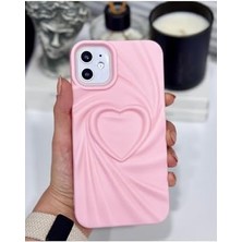 Renklimestore 11 ile Uyumlu 3D Mat Kalp Kabartma Desenli Darbe Önleyici Silikon Kılıf