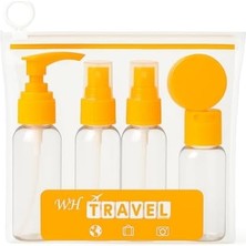 Renklimestore 5 Parça Seyahat Çanta Içi Şişeler Makyaj & Kişisel Bakım Şişe Seti (5, Turuncu)