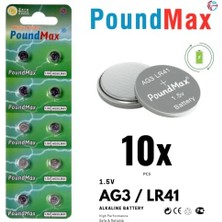 Renklimestore 10 Adet Ag3 LR41 LR736 / L736 / G3 / G3A / 3ga / 192 / GP192 / V3GA / RW87 1.5V Alkalin Düğme Piller Küçük Elektronik Ev Aletleri, Araba Anahtarları, Ölçüm Cihazları ve Hesap Makineleri