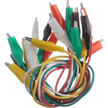 Renklimestore 10’lu Krokodil Test Kablosu Seti, Renkli Timsah Kelepçeli Multimetre Bağlantı Kabloları, Çıkarılabilir, Pvc Kaplama, Elektronik Devre Testi, Multimetre, Motor ve Pil Bağlantısı Için 0,5 Metre