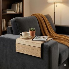 Renklimestore Store Koltuk Kolçak Sehpası – Bardak, Atıştırmalık, Telefon ve Kumanda Için Pratik Sehpa Organizer – Kaymaz, Dayanıklı, Kolay Kullanım (Açık Ahşap)