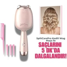 Renklimestore Splitcare Pro Kedi Figürlü Wag Maşa, Bukle Yapma Makinesi, 32 mm Kalın-Orta Saç Şekillendirici, 3 Kademe Isı Ayarlı Ver Hızlı Isınma