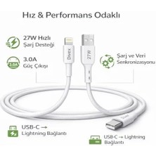 Renklimestore Usb-C’den Lightning Şarj Kablosu 1 Metre | 27W Hızlı Şarj, 3.0A Güç Çıkışı | Örgülü Dayanıklı Tasarım, Akıllı ve Güvenli Şarj Desteği
