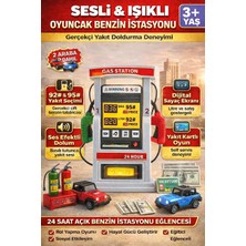 Yıldırım Oyuncak Gerçekçi Simülasyonlu Sesli Işıklı Aksesuarlı Metal Arabalı Dijital Göstergeli Benzin Istasyonu