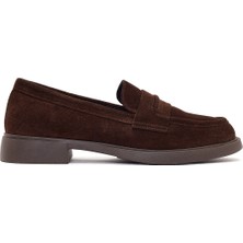 Derimod Kadın Kahverengi Süet Deri Loafer 26PFD180410