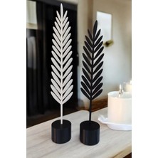 Canerege Dekoratif Modern Tüy Yaprak Takımı Ev Dekorasyonu Için Şık Ikili Aksesuar