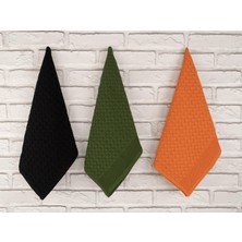 Baveno Home Pamuklu 3'lü 40X65 cm Waffle Dokulu Renkli Mutfak & El Havlu Seti Baveno