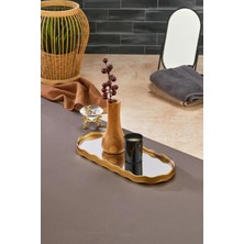 Yzhome 2 Kişilik Aynalı Gold Sunum Servis Tepsisi Tepsi Dekoratif Ayna