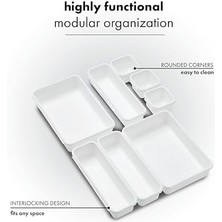 Renklimestore Interlocking 8 Çekmece Eklentisi, Beyaz, Birbirine Geçirilebilir