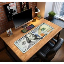 Renklimestore Dolar Baskılı Oyun Gaming Klavye Mouse Pad Masa Matı 70X30 cm