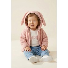 Mininio Kız Bebek Peluş Montlu 3'lü Takım  - Pudra