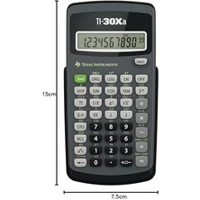 Renklimestore Texas Instruments Tı-30 Xa Okul Hesap Makinesi (Tek Satırlı, 10 Haneli, Pille Çalışır) Gri Siyah