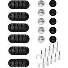 Renklimestore 26 Parça Kablo Tutucu Seti | Yapışkanlı Kablo Klipsi | Masa Üstü Kablo Düzenleyici | Şarj Kablosu, Kulaklık, Usb, Hdmı, Mouse Kablosu Için | Ofis & Ev Kullanımı | Kablo Yönetimi Çözümü