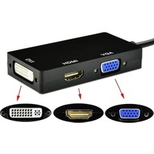 Renklimestore Mini Displayport To HDMI DVI VGA Kablo Çevirici Dönüştürücü Thunderbolt Mini Dp To HDMI DVI VGA Adaptör