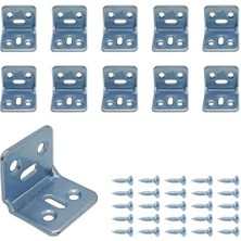 Renklimestore 10 Ad. L Demir Gönye Köşebent 30X25X25MM - Mobilya Dolap Raf Masa Köşe Bağlantı Birleştirme Sabitleme Aparatı