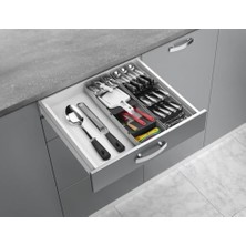 Renklimestore Çatal Bıçak Takımı Düzenleyici, Gri ve Siyah, 40-49 cm