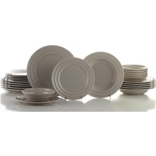 Renklimestore Porselen Pearl Tuvana 6 Kişilik 24 Parça Yemek Takımı Bej