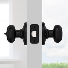 Renklimestore Koyu Iç Gizlilik Kapı Tokmağı, Kilitli Kapı Kolu, Banyo ve Yatak Odası Için Kapı Kolu, Mat Siyah Anahtarsız Dönüş Kilidi Kapı Tokmağı