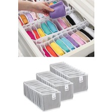 Renklimestore Çekmece Içi Akordiyon Bölmeli Bez Düzenleyici Organizer, 10 Gözlü Kumaş Katlanabilir (2)