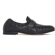 Derimod Kadın Siyah Deri Maskülen Loafer 26PFD260218