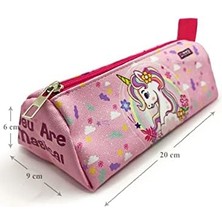 Renklimestore Kalem Kutusu Desenli Üçgen Kalemkutu Vegan Deri Kalemlik