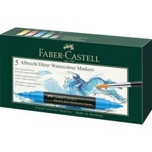 Renklimestore Faber-Castell Albrecht Dürer Suluboya Markör Seti 5’li, Çift Uçlu, Yüksek Pigmentli Mürekkep, 1-2 mm Fırça ve Keçe Uç