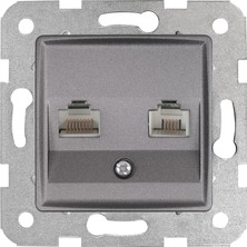 Renklimestore Granit Grisi Data ve Nümeris Cat6 ve Cat3 Mekanizma ve Kapak