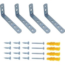 Renklimestore Deprem Güvenliği Dolap Sabitleme Aparatı Seti 16X52X100MM - Mobilya Eşya Duvara Sabitleyici L Demiri