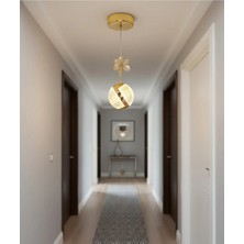 Trend Rose Tekli Perla Gold 3 Renk Modlu Kristal Taşlı Ledli Sarkıt Avize