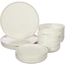 Renklimestore Porselen 16 Parça 4 Kişilik Yemek Takımı Krem