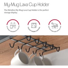 Renklimestore My Mug-Bardak Askısı Touchtherm Lava Kaplama Siyah, 28X14X6CM