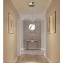 Trend Rose Tekli Perla Krom 3 Renk Modlu Kristal Taşlı Ledli Sarkıt Avize