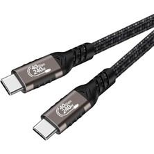 Renklimestore QG01 Type-C To Type-C Usb4 Pd Data Kablosu 240W 40GBPS 8K@60Hz 1 Metre Siyah