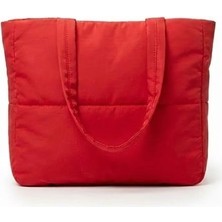 Heybe Shop Kadın Şık ve Geniş Hacimli Yumuşak Kapitone Puf Kumaş Tote Çanta