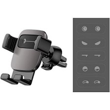 Renklimestore Cube, Araç/otomobil Içi Cep Telefonu Tutucu, Gri - Siyah, Araç Kalorifer Peteği/havalandırma Mazgalları/klima Boşluğuna Uygun (Air Vent)