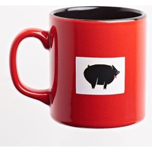 Renklimestore Can Dükkân Kupa (Dışı Kırmızı Içi Siyah Seramik) - Ed. Ser.2 - George Orwell/hayvan Çiftliği