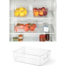 Renklimestore Kırılmaz Ultra Dayanıklı Buzdolabı Düzenleyici Organizer Kutu Şeffaf - 30X21X9 cm (812)